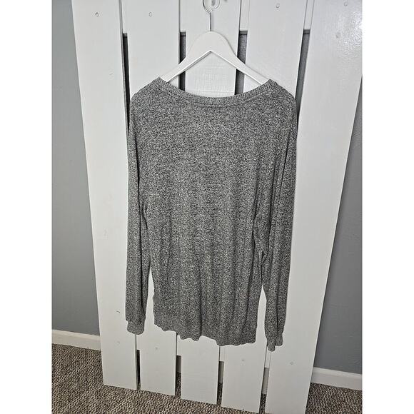 Saturday Sunday Anthro Oversized Heather Grey VNeck Sweater Tunic Lightweight SM - Picture 2 of 7